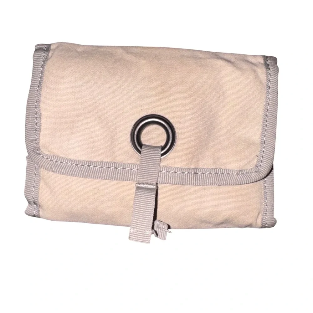 American Eagle Outfitters Canvas Wallet Beige Khaki Utility Card Holder Y2K